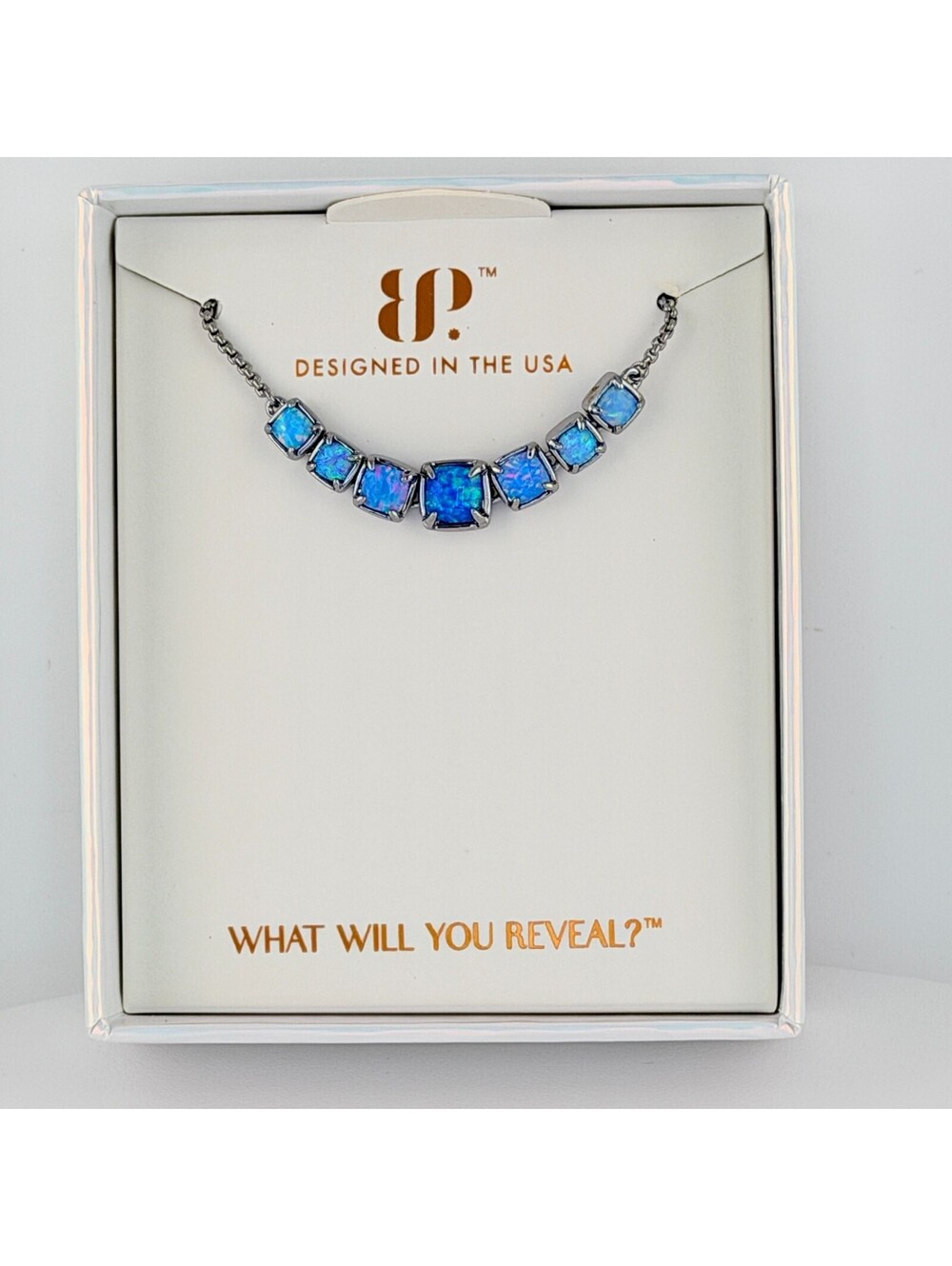 Bomb Party October 2026 Bracelet "The Darling" Blue Fire Opal Hematite BR63351